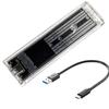 for M.2 for NGFF SATA Type C USB 3.1 Hard Disk Box 10Gbps Transparent External SSD Case Hard Disk Case for 2230 2242 2260 2280