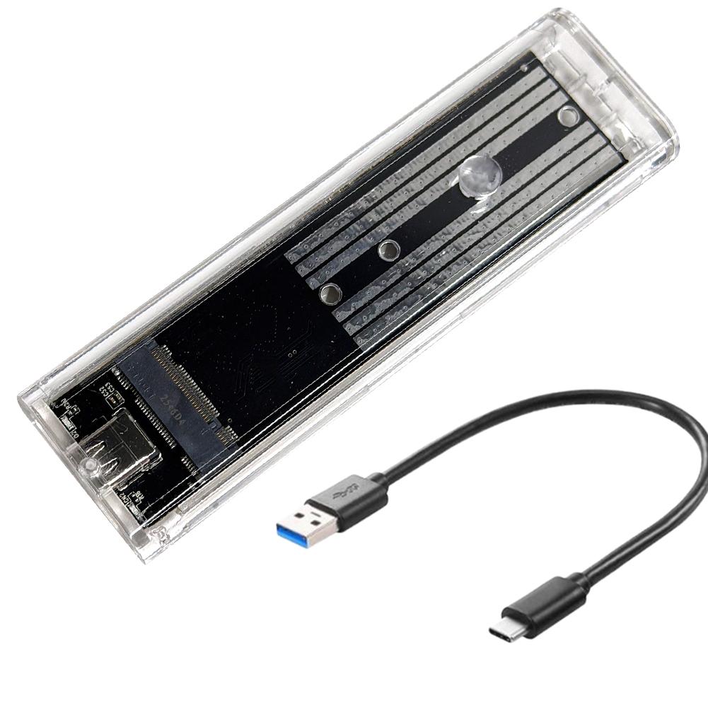 for M.2 for NGFF SATA Type C USB 3.1 Hard Disk Box 10Gbps Transparent External SSD Case Hard Disk Case for 2230 2242 2260 2280