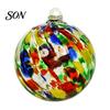 Ricordi in Vetro Artigianale Pallina Decorativa Soffiata a Mano, Colorata Decorazione Natalizia da Appendere Ornamenti Fatti a Mano per Albero, Finestra, Patio, Giardino, Interno