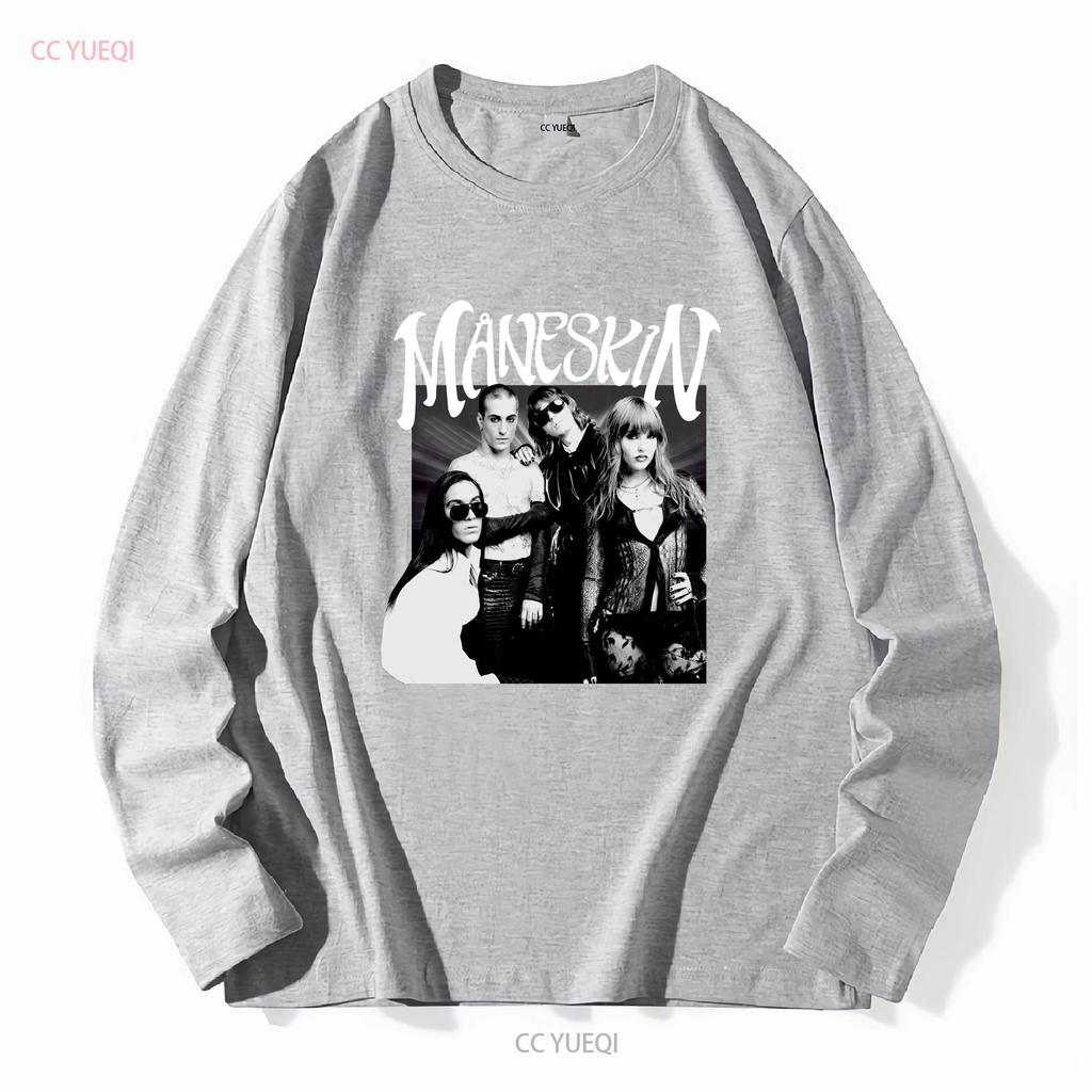 Måneskin T Shirt Vintage Maneskin Tour 2023 AN28399 Long Sleeves Vintage Washed Casual Breathable Unisex Graphic Fashion