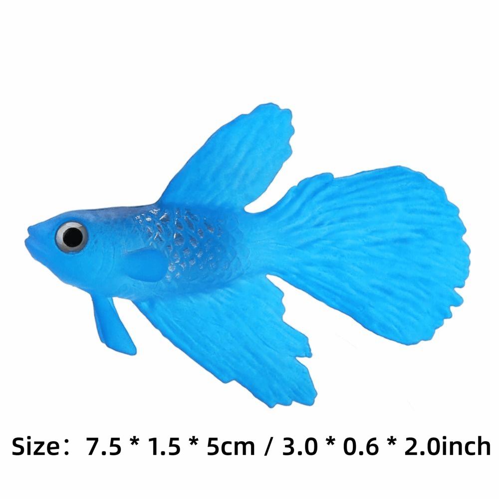 Blue Artificial Silicone Fish Brown Red Fish Tank Ornament Small Fish Simulation Fish Silicone Betta Fish Fish Bowl