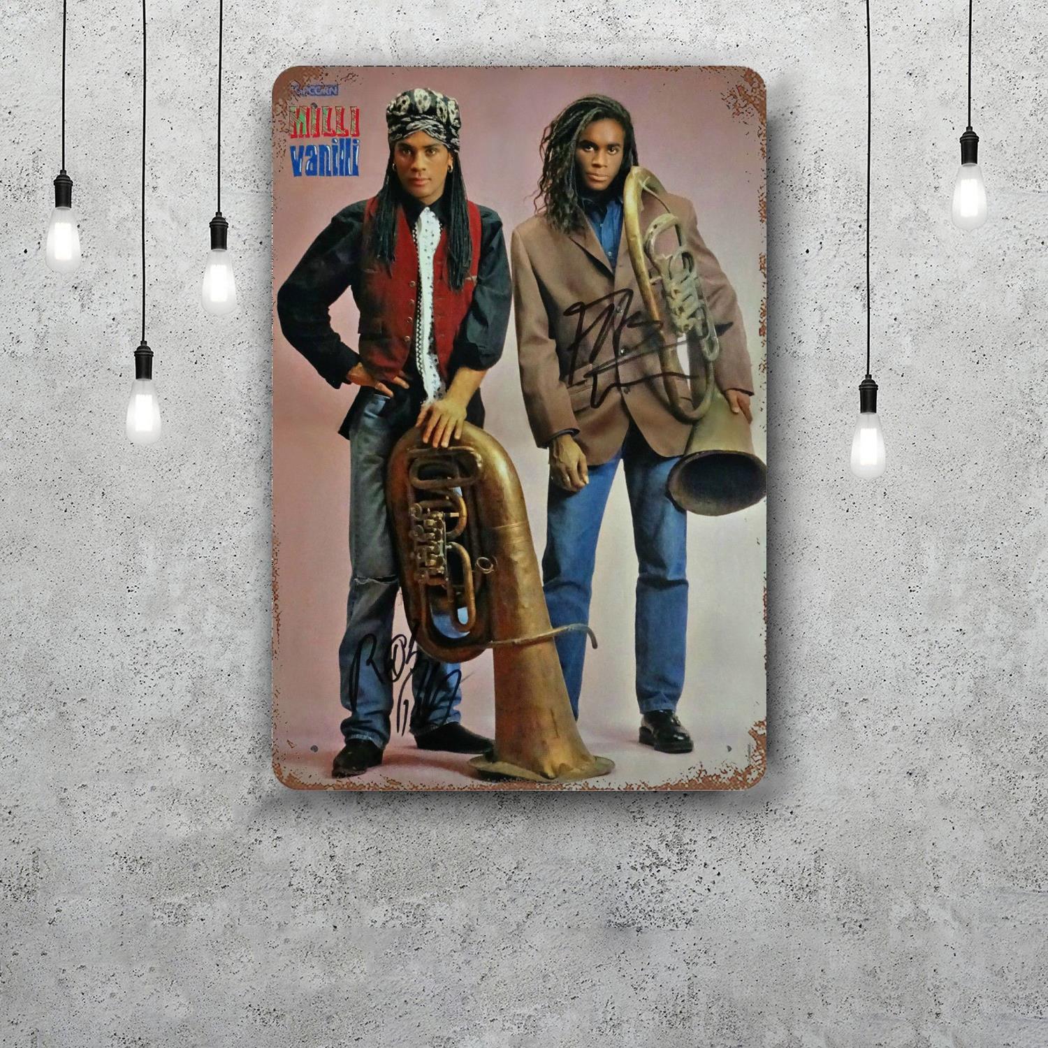 

milli vanilli Decor Poster Vintage Tin Sign Metal Sign Decorative Plaque for Pub Bar Man Cave Club Wall Decoration 20x30cm（7.8x11.8inch）
