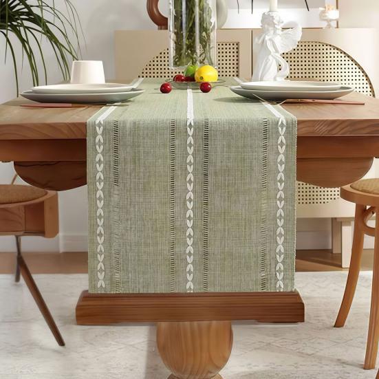 Table Runner American Country Style Hand-crocheted Cotton Table Runner Home Decor Dining Room Accessory