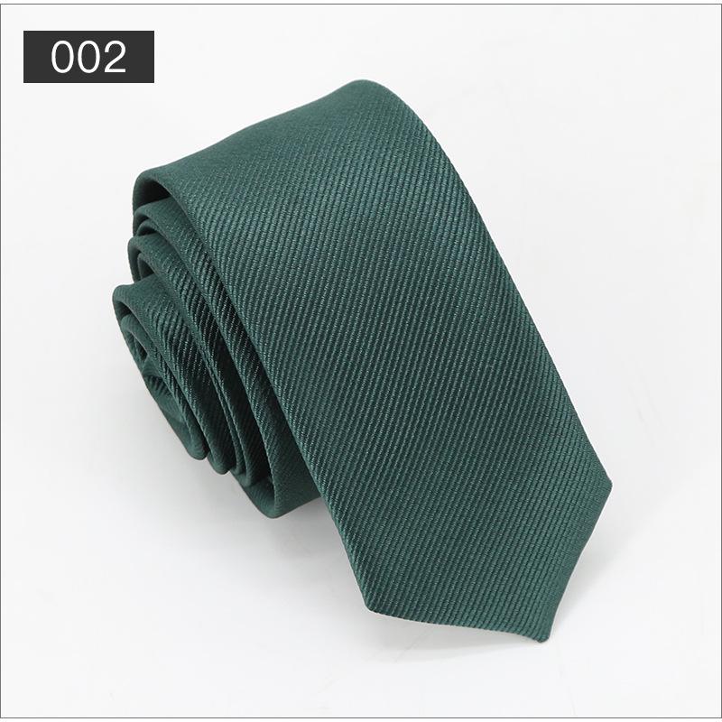 2025 Men's Solid Color Twill Jacquard Tie - Fashionable, Handmade Narrow Design