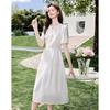 Chic Tie-Neck A-Line Midi Dress