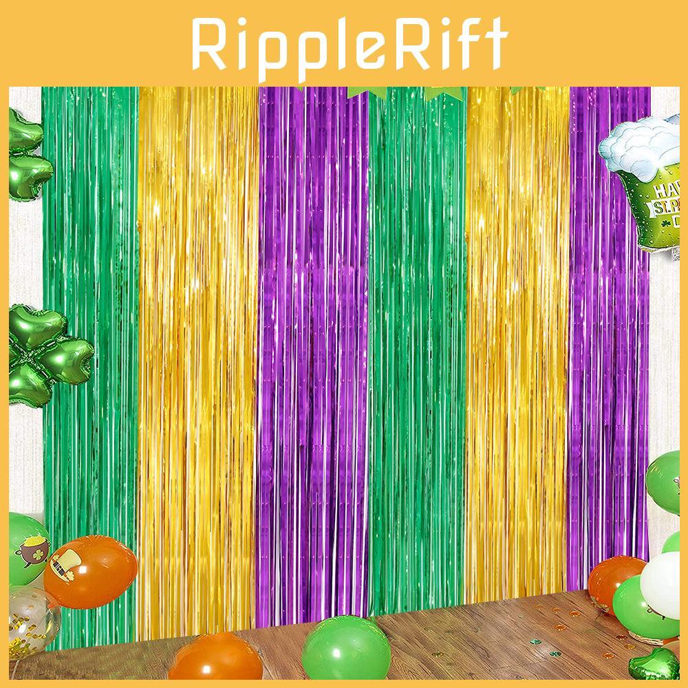 Stunning Mardi Gras Celebration Supplies Green Gold Purple 2m Rain String Curtain