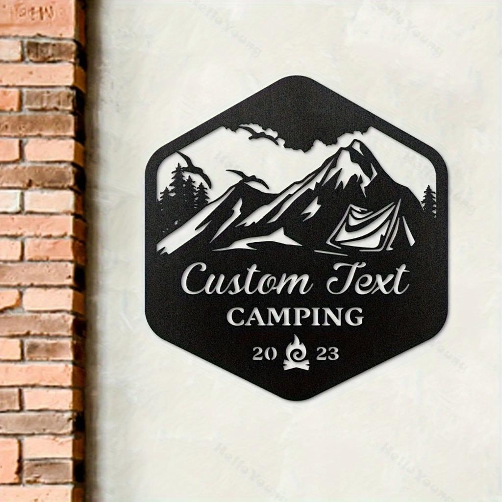 Customizable Mountain Surname Sign, Metal Wall Art for Home Garden Hot Sale
