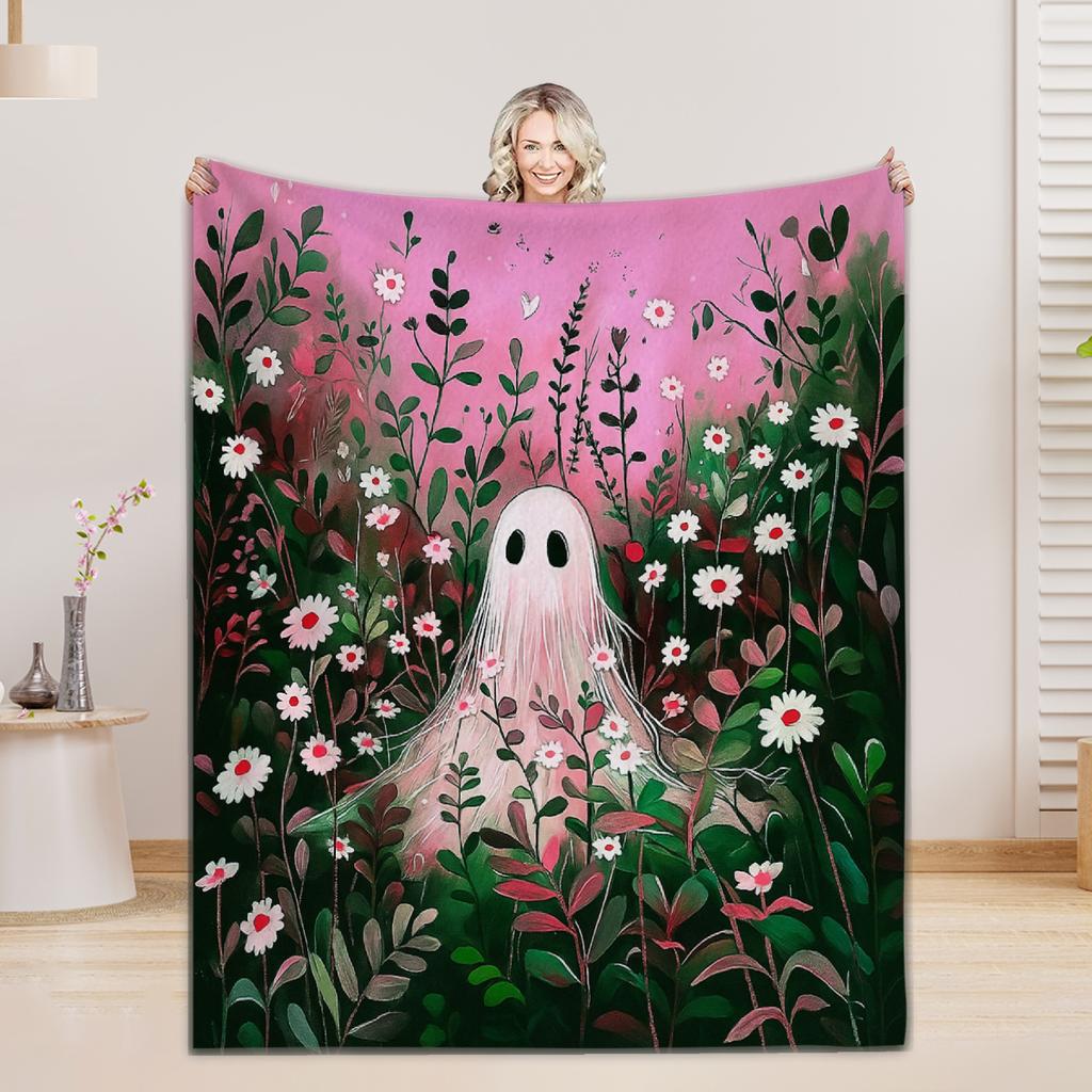 Halloween Flannel Blanket 3D Printed Blanket For Office Home Camping Nap Leisure Blankets Halloween Gifts For Home Decor