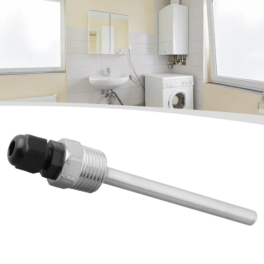 1pc 30-200mm Thermowell Stainless Steel G1/2 Thread Replacement For Temperature Sensor HVAC Systems Parts