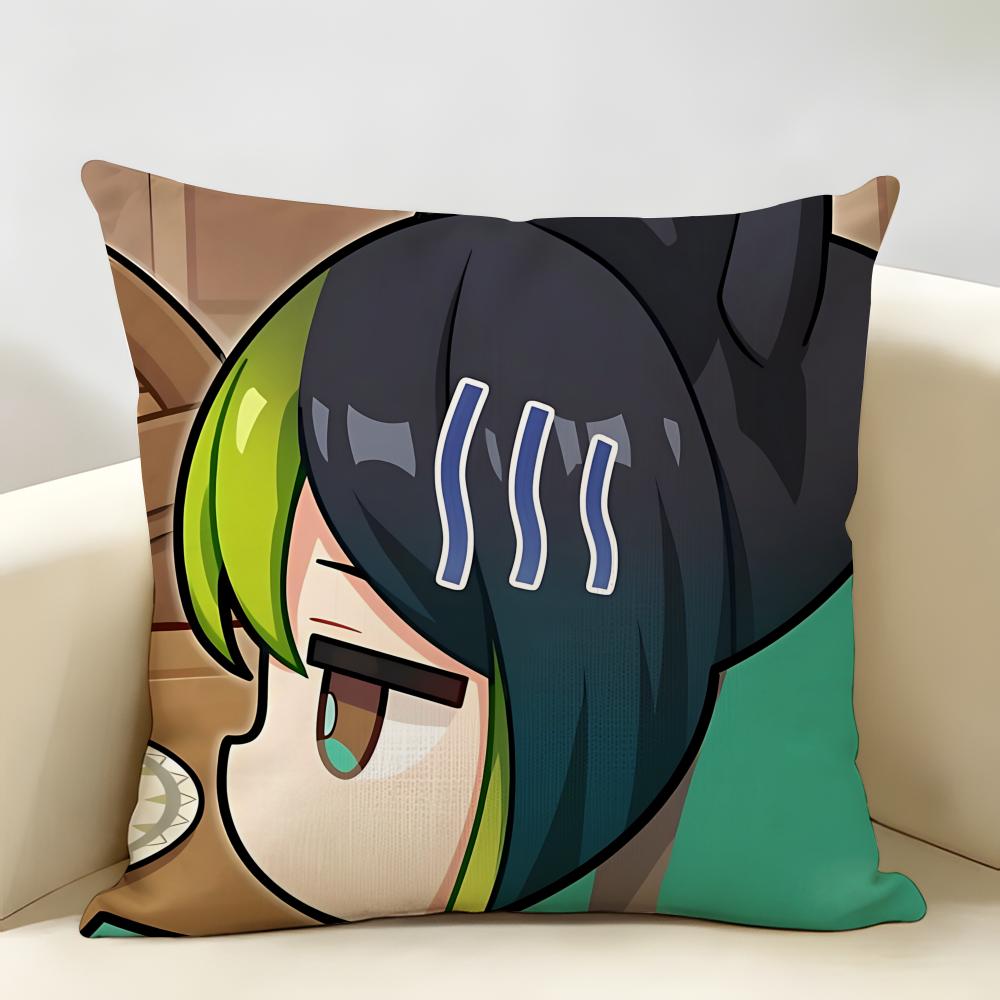 Tighnari Cute Genshin Impact Cushion Cover Natural Linen Organic Fabric DoubleSided Printing Room Sofa Decor Pillow Case