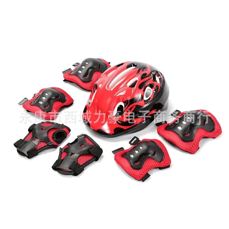 Seven Piece Children's Protective Gear Safety Helmet Balance Bike Roller Skating Twisting Bike Skateboard Protective Gear Set