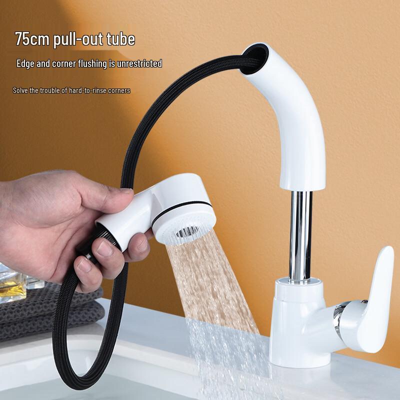 TLXT Black Swivel Pull-Out Basin Faucet