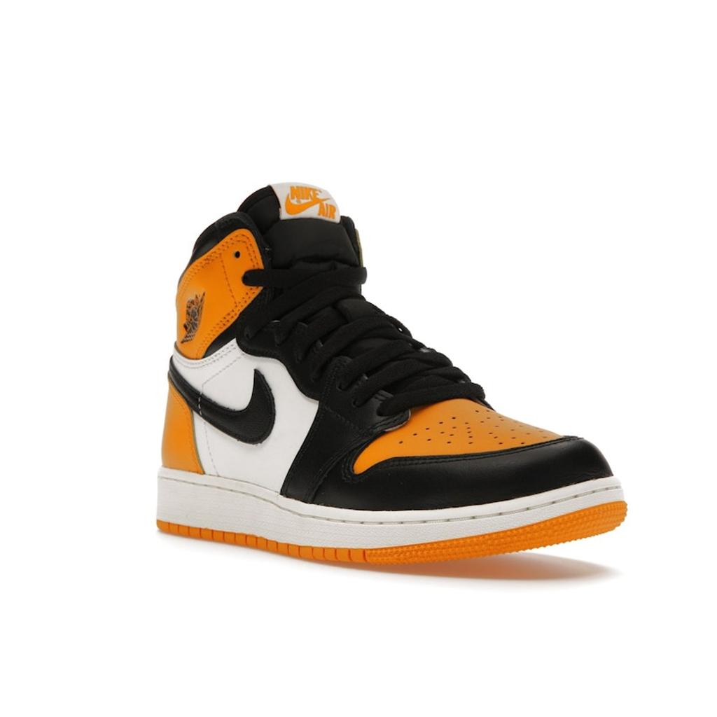 Air Jordan 1 Retro High OG GS Yellow Toe Kids Sneakers Taxi Black Sail 575441-711