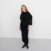 EMBRACE COLLECTION Super Fine Merino Asymmetric Neck Cape_Black