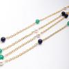 Mei Mary Used Red, Green, and Blue Colorful Bead Gemstone Long Necklace - Multi-layered Gemstone Vintage Waist Chain