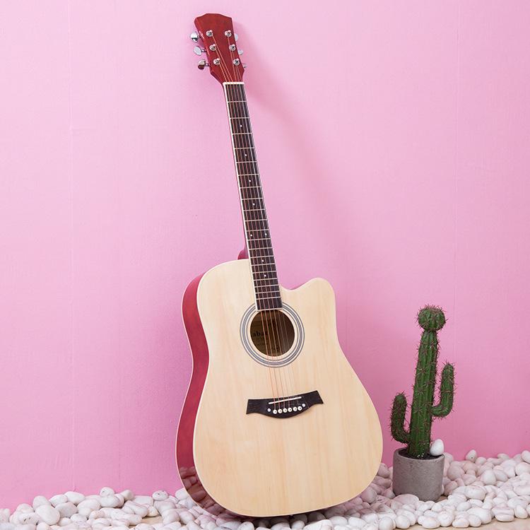 41-Inch Solid Spruce Top Folk Guitar with Cutaway and Matte Finish