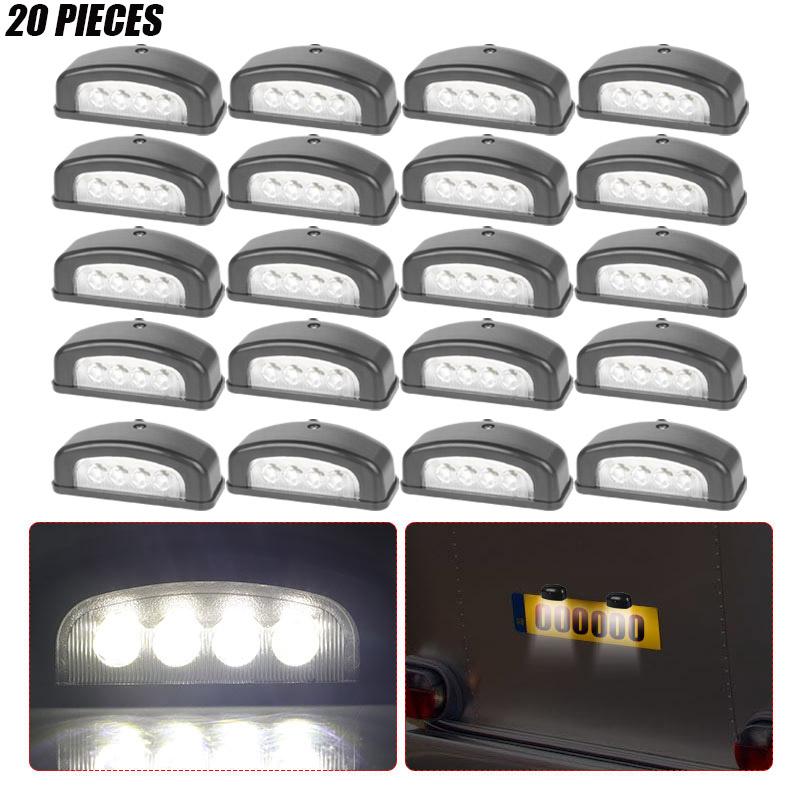 12-24V Truck LED License Plate Light Car Number Plate Lamp 4 LED Rear License Number Plate Light For Truck SUV Trailer Lorry