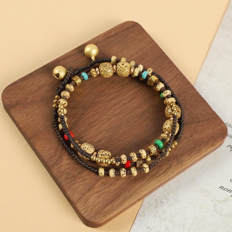 

Тибетский ретро бирюзовый многослойный браслет нишевый браслет Бодхи для мужчин и женщин непальские ожерелья ручной работы