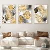 Abstract Modern Golden Leaves Monstera Posters Prints Plants Canvas Paintings Interior Cuadros Home Wall Art Decor Pictures