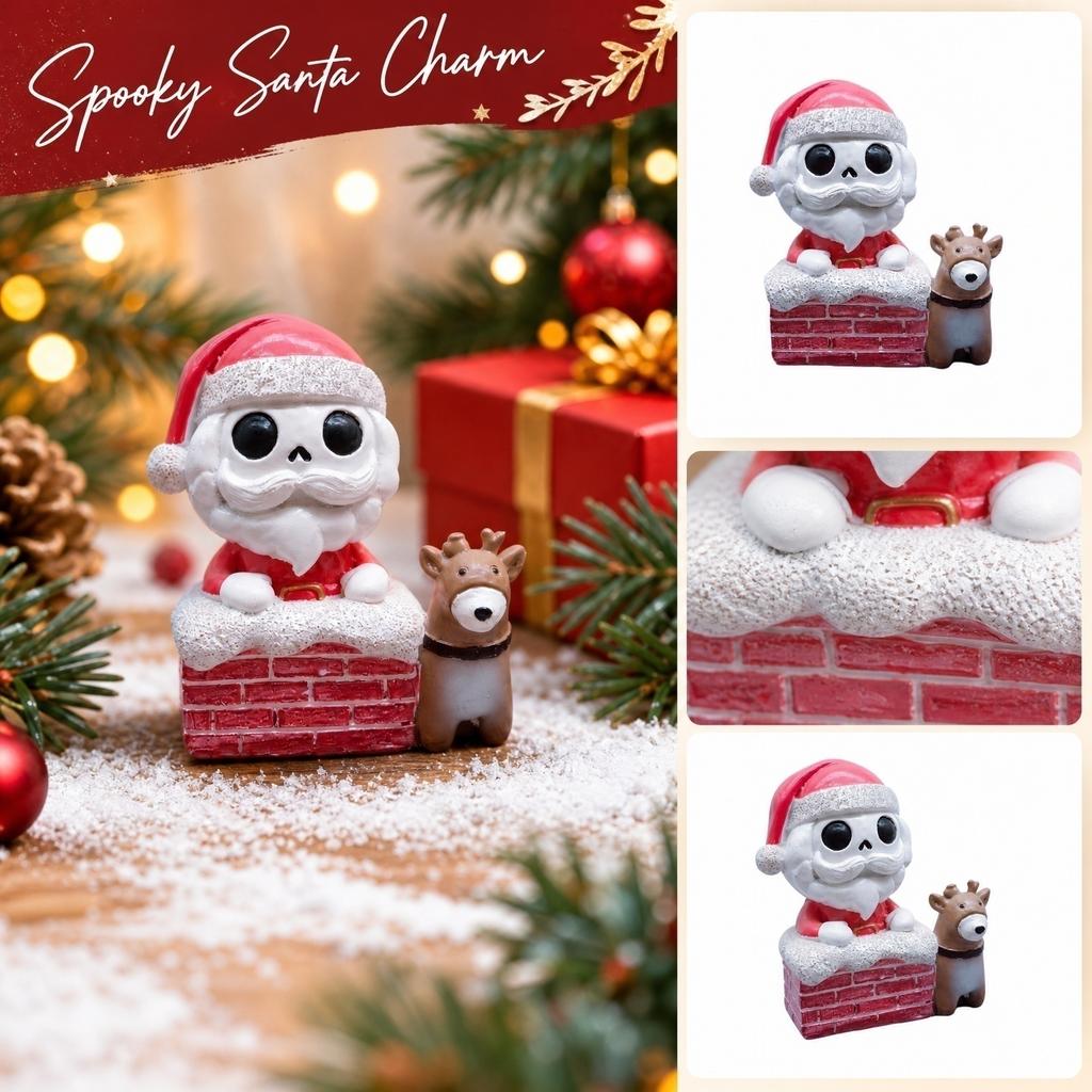 Christmas Gnome Garden Decoration Set with Skeleton and Snowman - Holiday Scene Figure