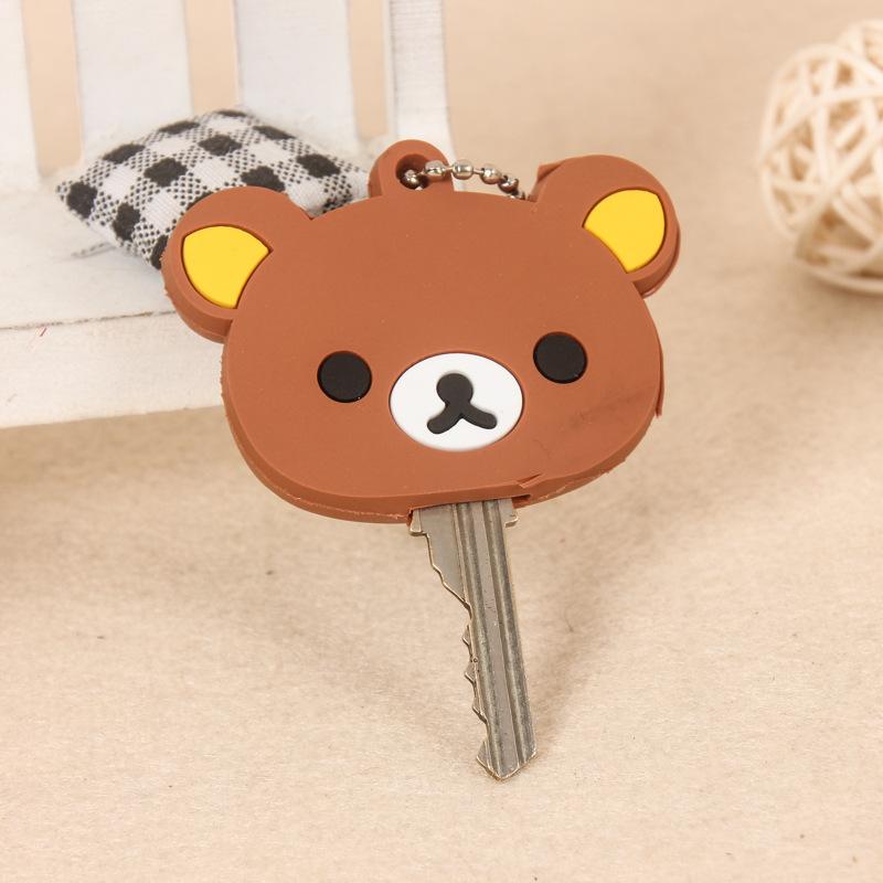 Rilakkuma Key Protective Cover Keychains New Anime Relax Bear PVC Cases Backpack Bags Key Rings Pendants Charms Gift Sales