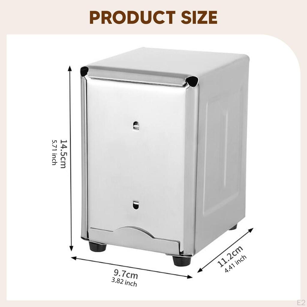 Stainless Steel Tissue Box Cover Facial Napkin Holder Organizer Gift Double Sided Adjustable for