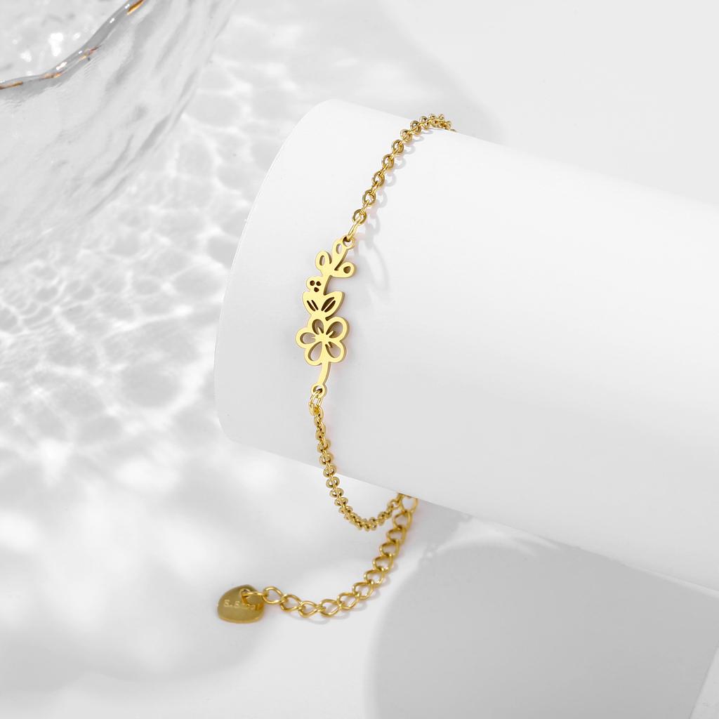 December Birth Flower Bracelet Birthstone Floral Jewelry Personalized Gift