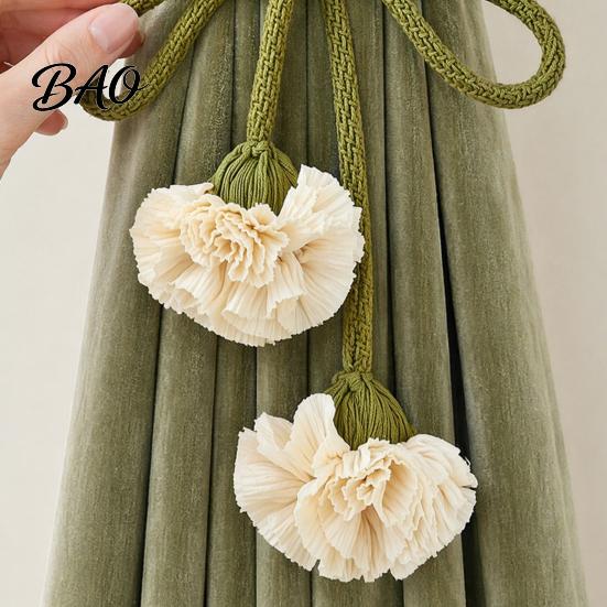 Fashionable Curtain Straps Flower Tiebacks, Handmade Boho Holder Tie Elegant Accessories Backs, Decorative Rope Ties for Bedroom, Window, Drapery