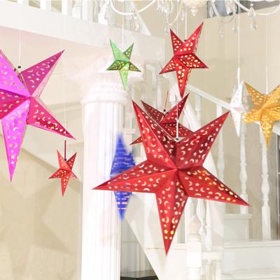 24 Inch Christmas Decorations Xmas Paper Star Holiday Star Hanging Ceiling Stars Pendant 3D Christmas Tree Lampshade Paper Star