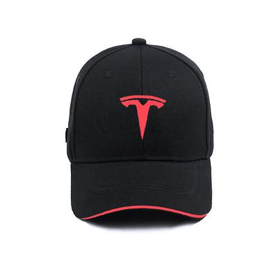 1pc Black Car Logo Cotton Adjustable Baseball Hat Outdoor Valve Core For Tesla Model Y Model 3 S X Roadster Auto Accessories