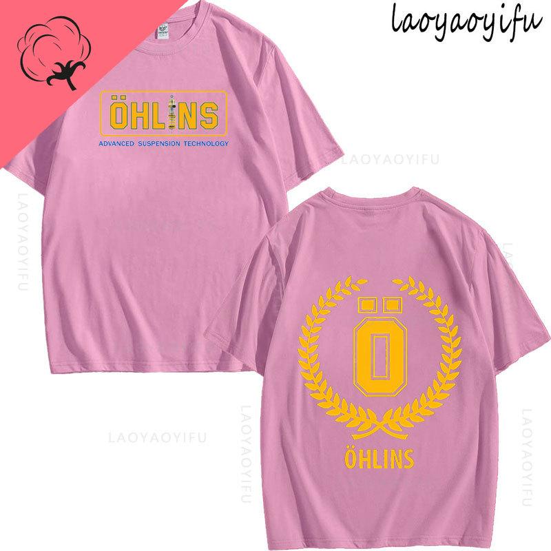 Ohlins Thema 100% Baumwolle Sommer Mode Herren O-Ausschnitt T-Shirt Hipster Herren T-Shirt Streetwear Oberteil Federung Auto Motorrad Sport Rennen