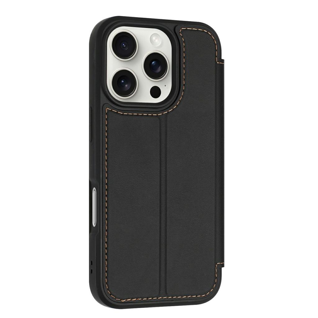 For iPhone 16 Pro Case Magnetic Closure Card Slot Leather Flip Phone Cover