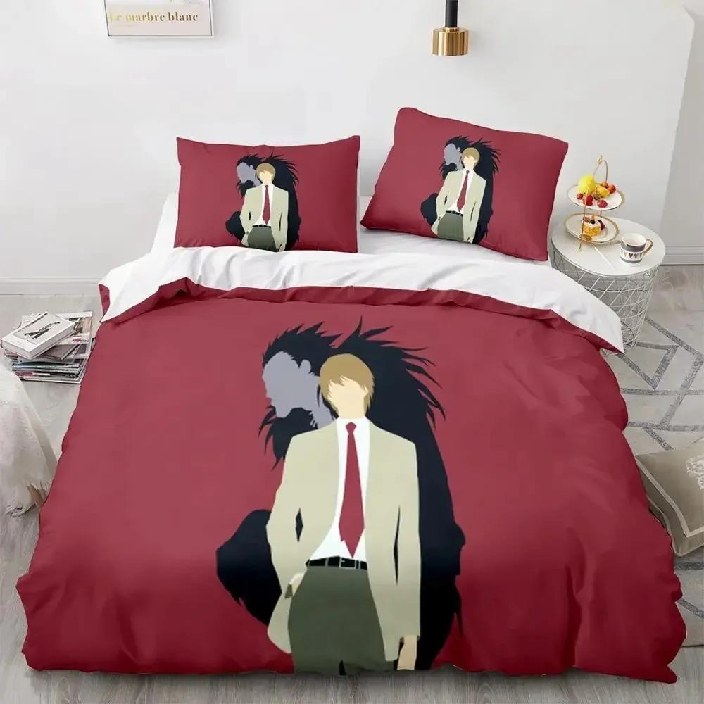3D Print Anime Death Note Bedding Set Single Twin Full Queen King Size Bed Set Adult Kids Bedroom Duvet Cover Sets Home Textiles
