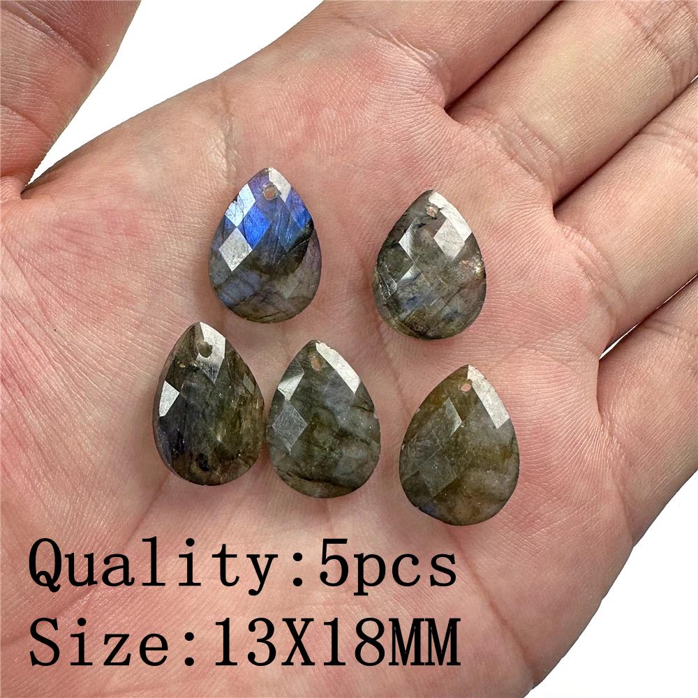 Natural Flash Labradorite Stone Charm Pendant Healing Semi-precious Stone Connector for Jewelry Making Necklace Accessories Gift
