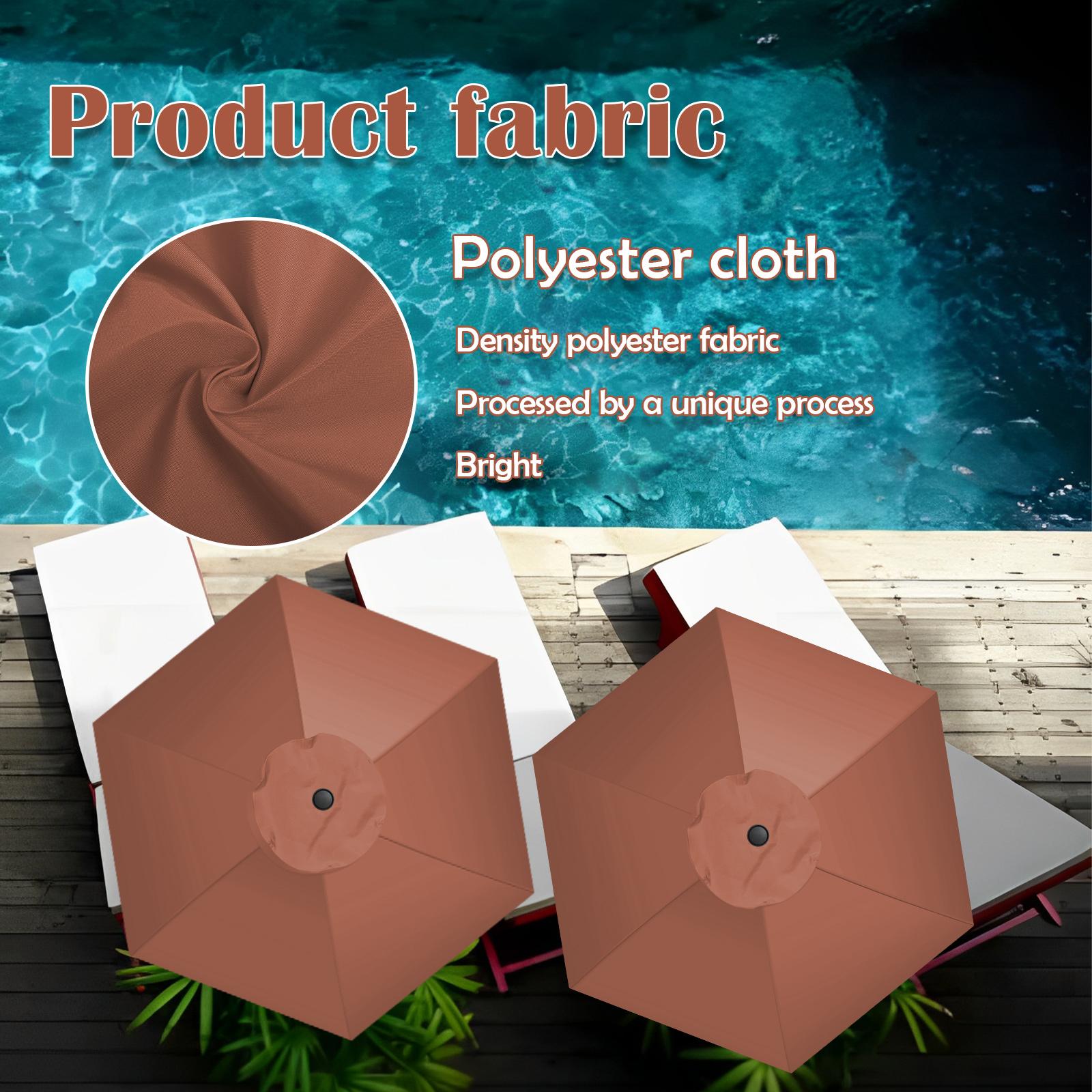 Garden Umbrella Replacement Canopy Outdoor Garden Patio Umbrella Sunshade Cover Waterproof Sunshade Canopy For 6 Ribs Parasol caffè