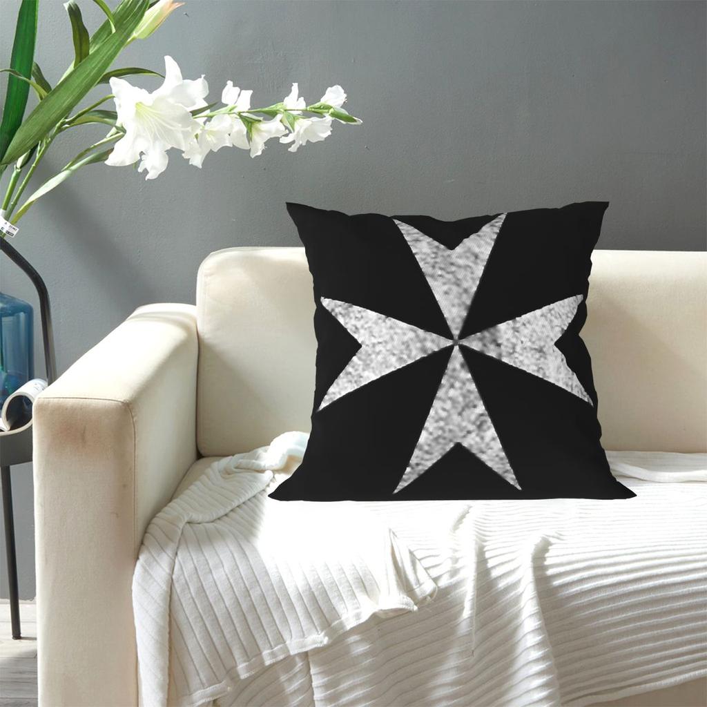 Maltese Cross Knights Hospitalier Malta Crusades Square Pillowcase Pillow Cover Cushion Comfort Throw Pillow for Home Bedroom
