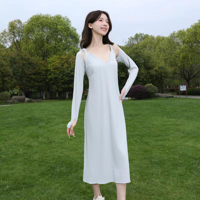 Women's Extra Long Breathable Ice Silk UV Protection Sunscreen Jacket - Casual Outdoor Style