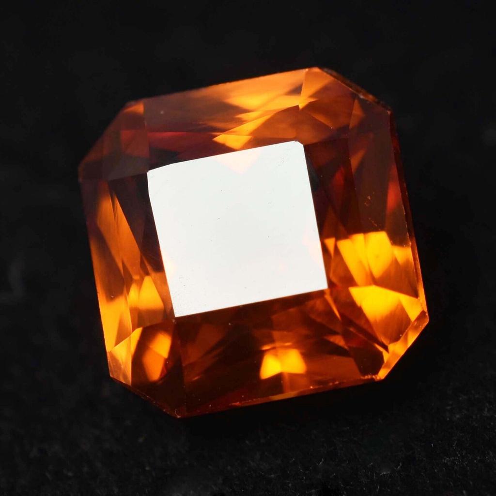 Ring Size 8.50 Ct Natural Orange SAPPHIRE Square Shape CERTIFIED Loose Gemstone Y-321143180
