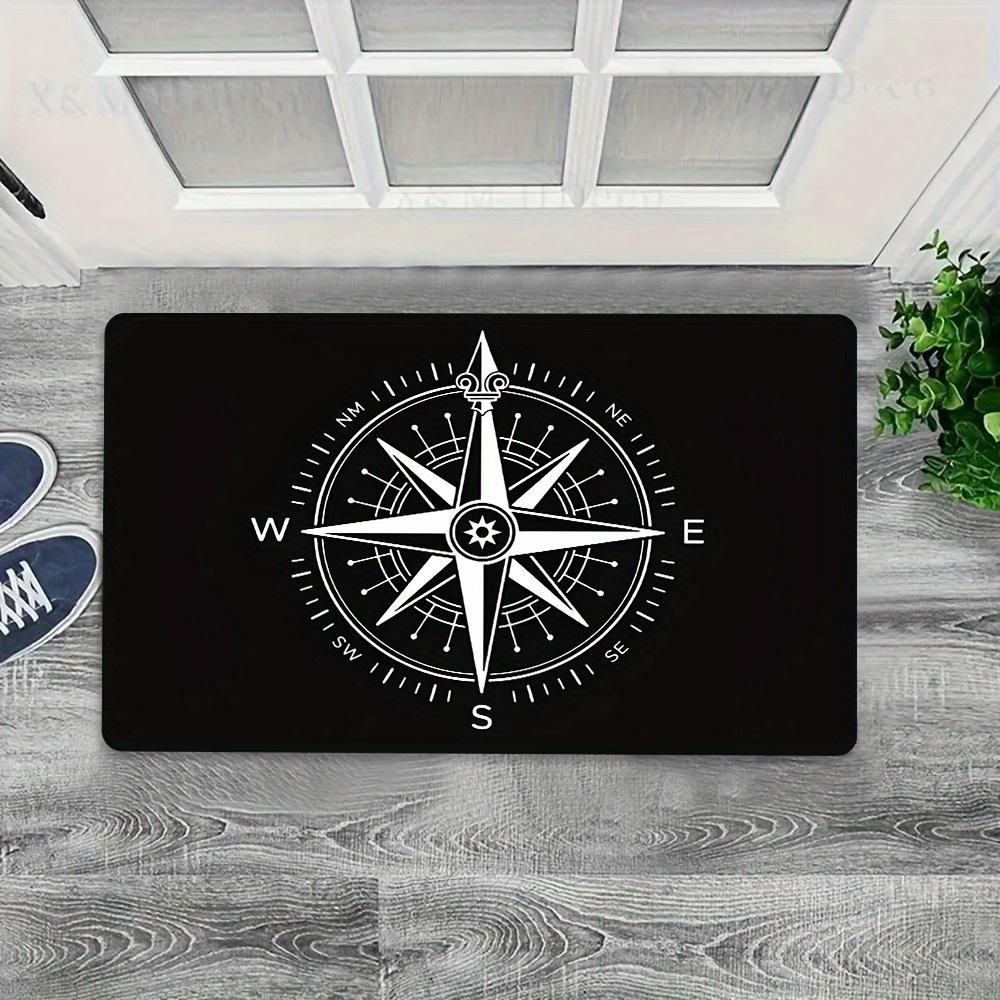 Nautical Compass Doormat Anchor Rudder Printed Small Carpet Non-slip Water Bathroom Kitchen Doormat Home Decoration