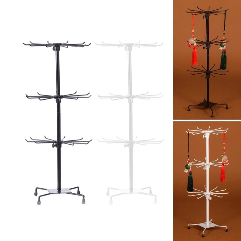 Three Layer Display Stand Scarves Hats Holder Socks Jewelry Rack Alloy Texture Jewelry Holder for Retail and Home Use