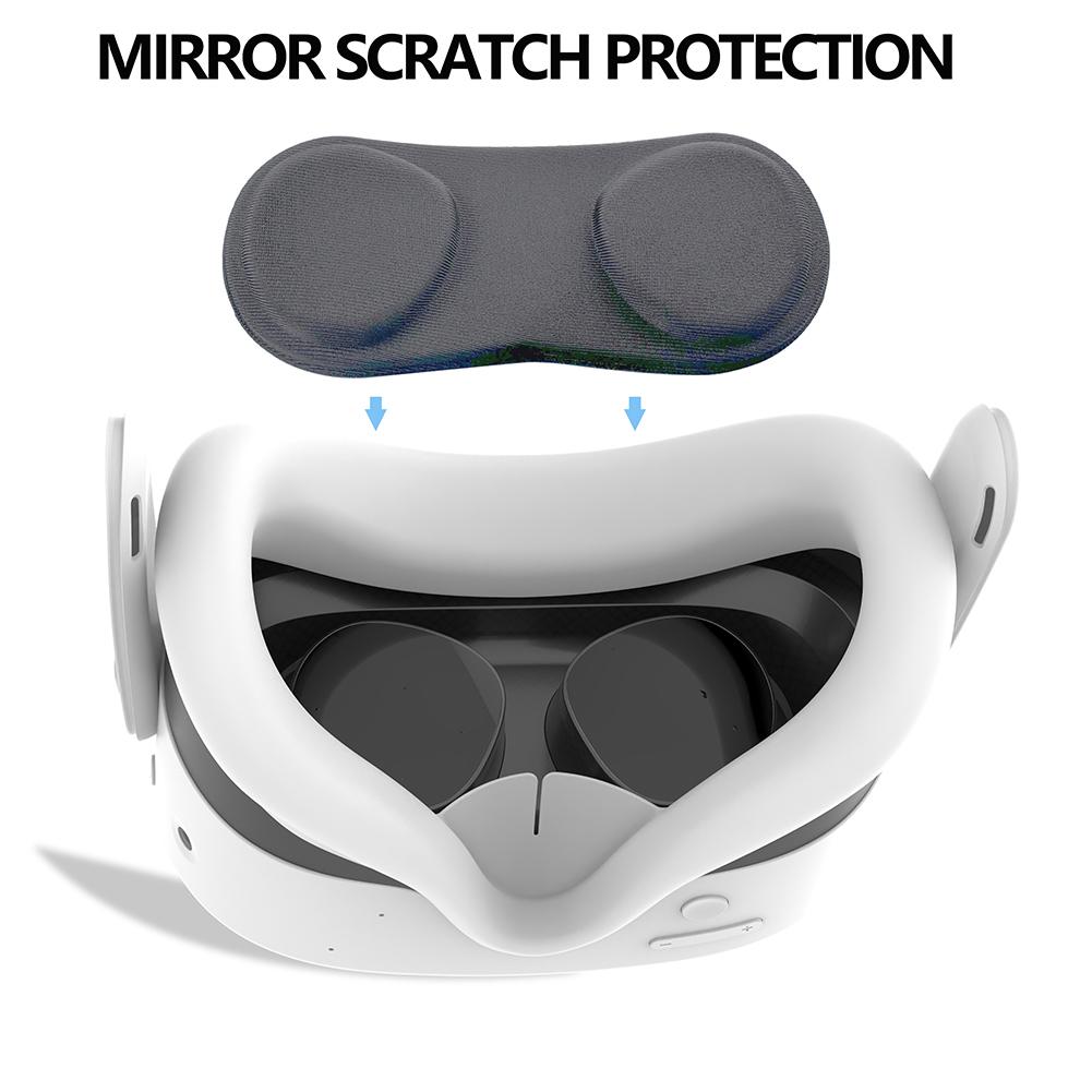 Silicone Cover Set Silicone VR Face Cover with Len Protector & Joystick Cover Face Pad Cushion for Meta Quest 3S VR Accessories