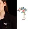 Elegant Peony Brooch With Enamel Accents And Tassel Design For Traditional Costumes And Special Occasions