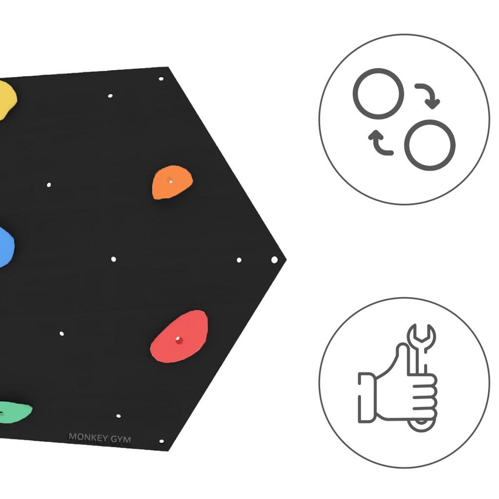 Climbing Wall Cube 1 Black - Coloured Grips