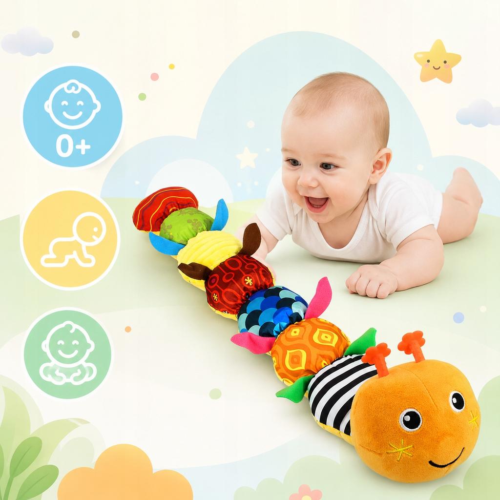 [PACZB] Sensory toy for babies plush anti-stress caterpillar Z3490