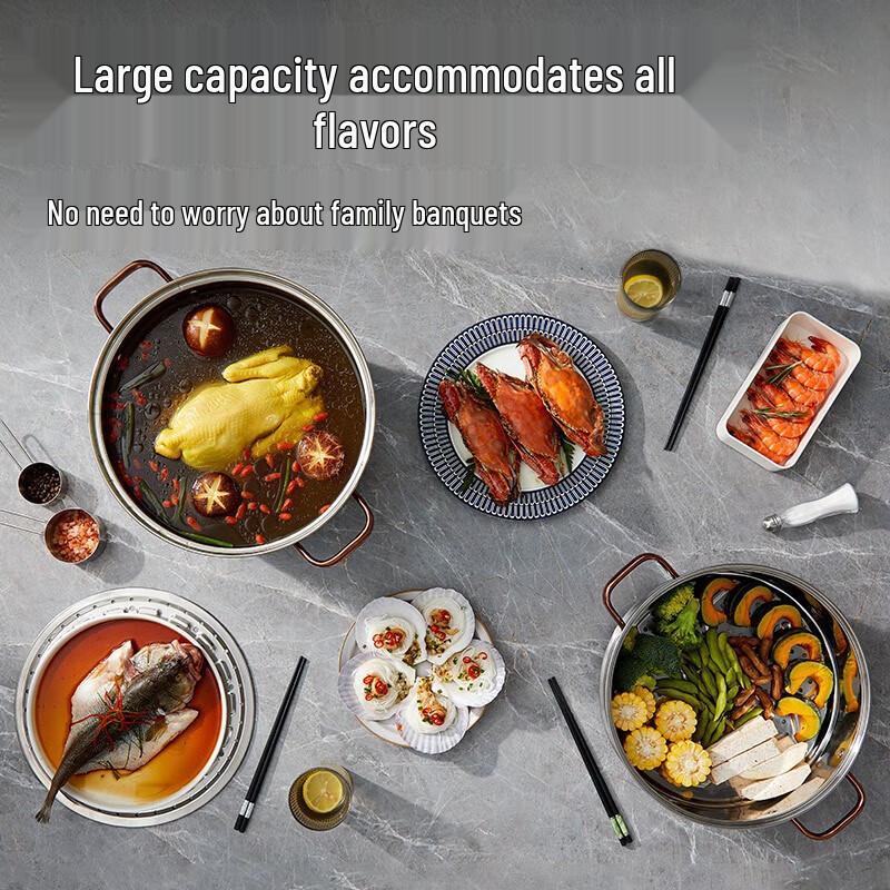 Chuidahuang Roségold 304 Edelstahl 3-lagiger Dampfgarer Topf