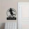 Personalized Footballer Iron Wall Sculpture - Custom Metal Art, Power-Free, for Home & Office Decor, Teens & Adults.