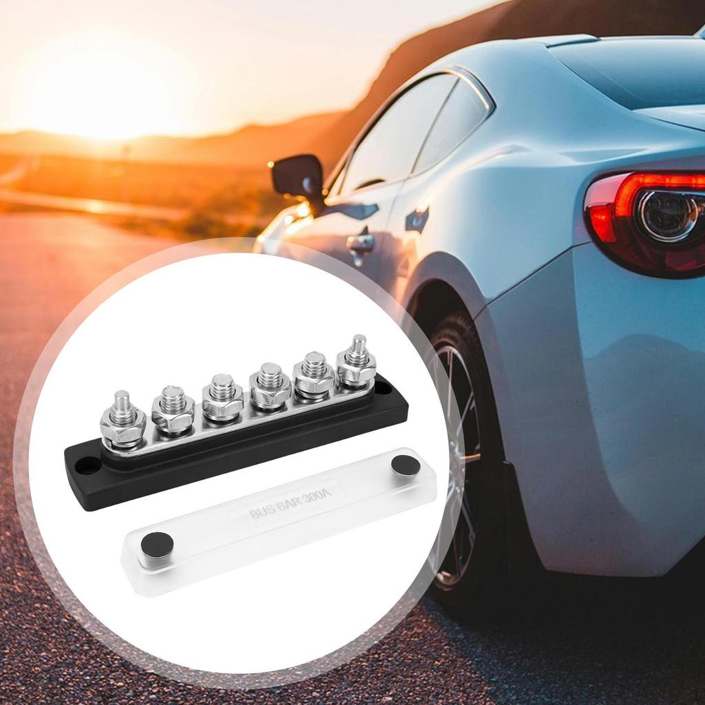 Power Distribution Block 48V DC Busbar Box 6 Post 300A Bus Bar Battery for RV Car Automotive