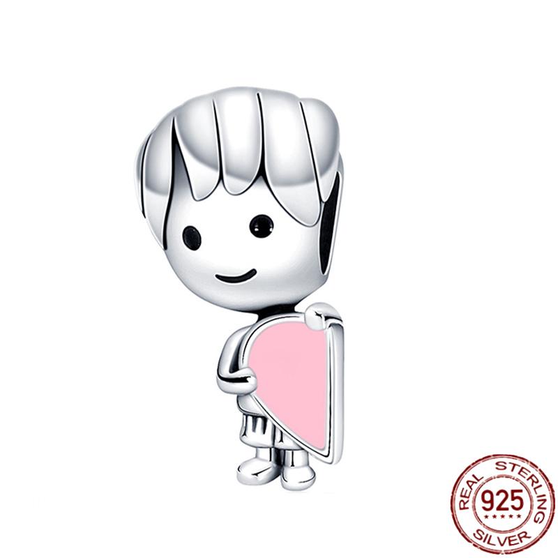 New In Copper Boys Girls Couple Charms Beads For Original Women'S Bracelets Fine Diy Jewelry Pendant Gifts