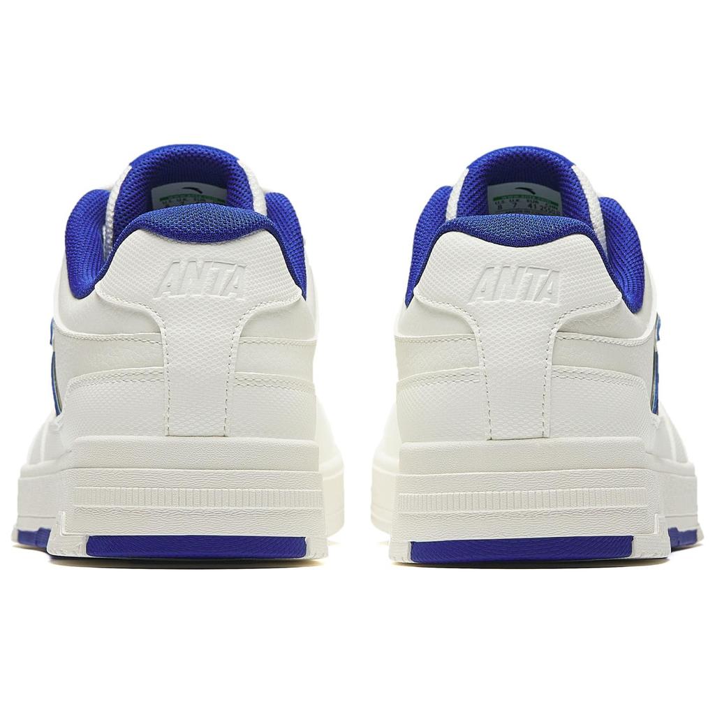 Anta Street Fun Sports Casual Comfortable Height Increasing Wear Resistant Non Slip Low Top Skate Shoes Men Sneakers White Blue 912518007-2