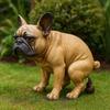 Statue de Bouledogue Français Drôle Créative Artisanat en Résine de Haute Qualité Décoration pour Jardin Extérieur Maison Patio Cour